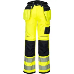 Warnschutz Handwerkerhose "T501" PW3 - 34 kurz (EU 50 kurz) - gelb/schwarz
