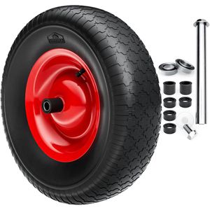 Gardebruk Schubkarrenrad 4.80/4.00-8, luftbereift, 200kg Tragkraft, Ø 390mm, mit Achse & Stahlfelge