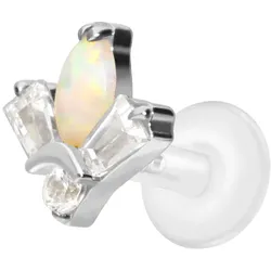 PTFE Labret mit Innengewinde + Titan-Aufsatz LOTUSBLÜTE
