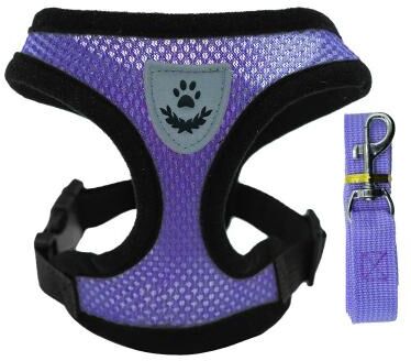 Uplifted Finds Ultra Breathable Air Mesh Harness & Leash Set purple s