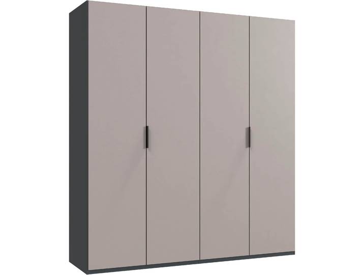 Kleiderschrank WIMEX Oxford by fresh to go, in 3 Breiten, Made in Germany , grau (grafit, saharagrau), B:200cm H:216cm T:58cm, Holzwerkstoff, Schränke, Kleiderschrank, mit hochwertigen Falttüren für den perfekten Überblick