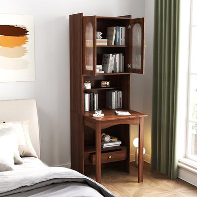 GDFStudio - Saly Modern Multi-Function Home Office Desk & Workstation with Storage, Drawers & Hutch