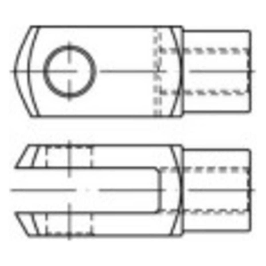 Toolcraft Gabelgelenke DIN 71752 48 mm S (10 Stk.) (147224)