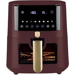 BerlingerHaus Heissluftfritteuse mit 8 Kochprogrammen und Warmhaltefunktion, Fritteuse, Gold, Rot