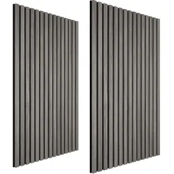 TecTake GmbH tectake Akustikpaneele Sonic Wall II Schallabsorber MDF Echtholzfurnier Schalldämmung Raumakustik Eiche hellgrau 110x50cm 2er Set