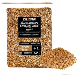 PINI 800 g Räucherchips Buche 4-6 mm Smoking Chips Räucherspäne