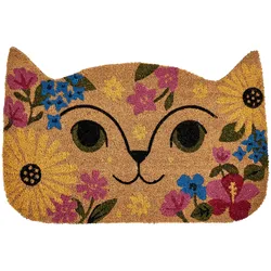 FUSSMATTE Bunt 60/90 cm Katze Kokosfasern Caliraya