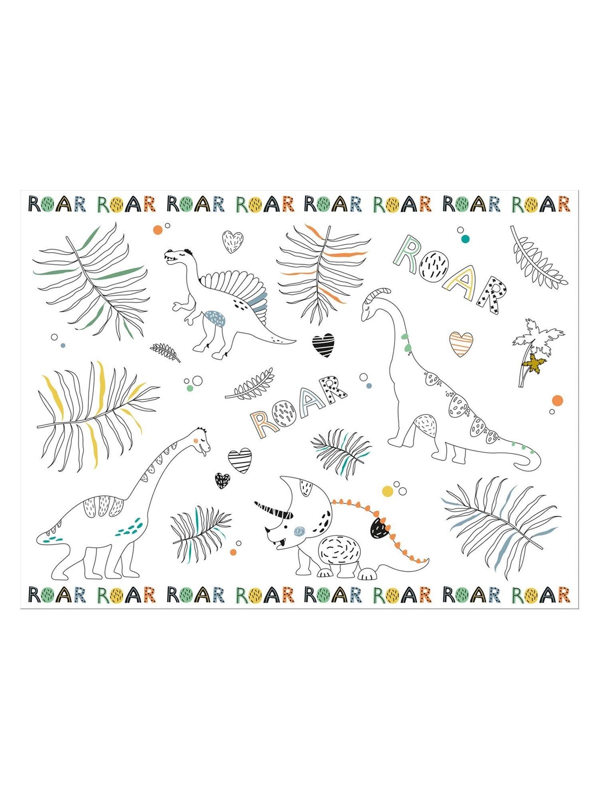 Folat BV - Coloring page Placemat Dino Roars 6 pcs.