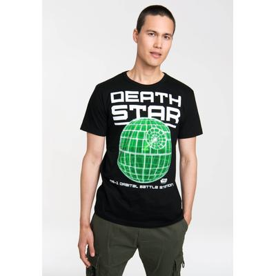 T-Shirt LOGOSHIRT "Star Wars - Death Star", Herren, Gr. XS, schwarz, 100% Baumwolle, bedruckt, normal, Rundhals, Shirts T-Shirt, mit Star Wars-Frontdruck
