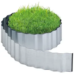 Relaxdays Rasenkante 6m aus Metall Silber