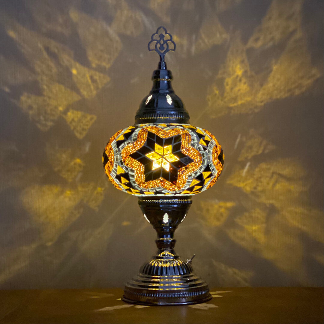 Latitude Vive Keenan Metal Lamp Brown/Amber 118cm H X 30cm W X 30cm D