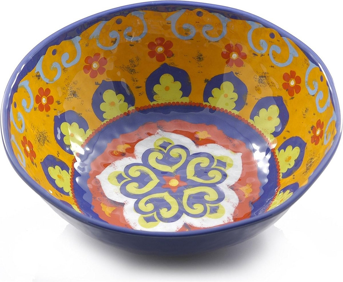 Multi-kleurige design saladekom van 100% melamine, Breedte: 36 cm