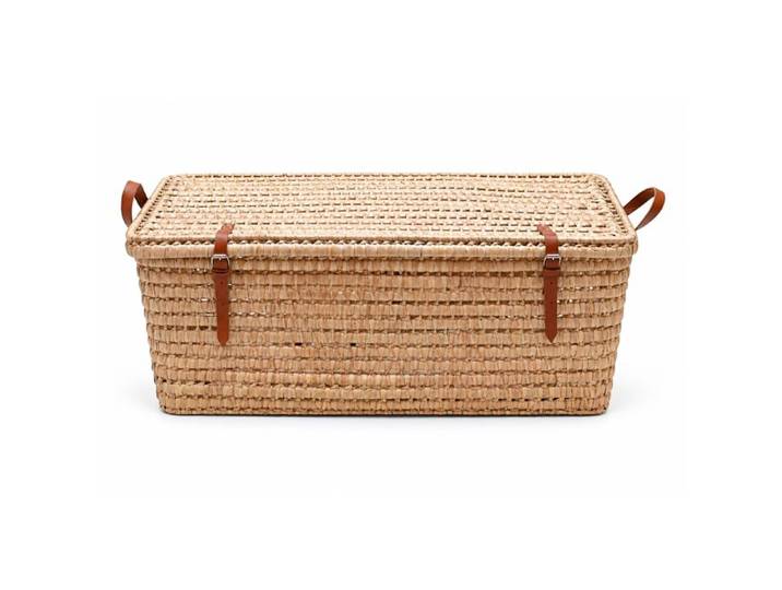 Malle de rangement fermeture cuir Marron 80x40x40 cm