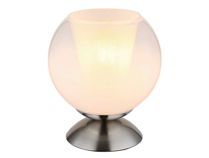 Globo Tischleuchte, Grau, Klar, Metall, Glas, rund, 19 cm, CE, Wippschalter, Lampen & Leuchten, Innenbeleuchtung, Tischlampen, Tischlampen