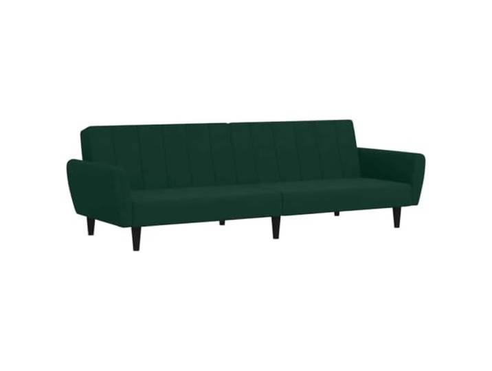 GHVBNMF Schlafsofa 2-Sitzer Dunkelgrün Samt mit Bettfunktion Verstellbare Rückenlehne für Schlafzimmer und Gästeräume. Weicher Samtbezug mit stabilen Holzfüßen.