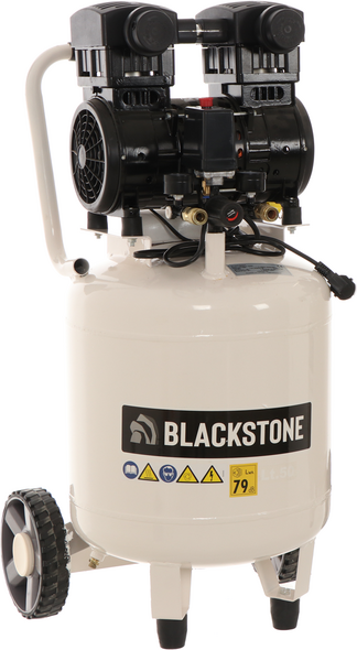 BlackStone V-SBC50-15 - Compressore aria silenziato oilless - Motore 1.5 HP - 50 Litri - Verticale