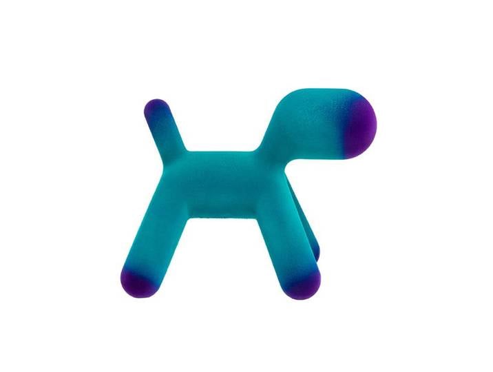MAGIS chaise pour enfants chien abstrait PUPPY SMALL VELVET (Turquoise / Violet - Polyéthylène effet velours)