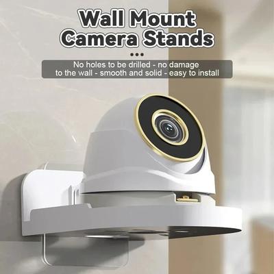 Punch Free Security Surveillance Camera Stand Self Adhesive Wall Bracket transparent