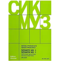 Sonate Nr.1 op.80 für Violine und Klavier, Fachbücher von Serge Prokofieff