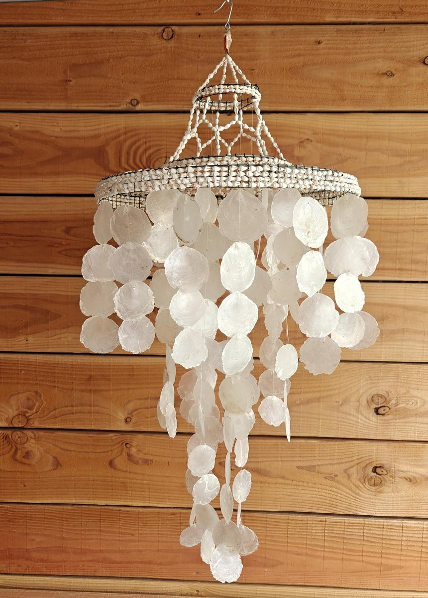 Product Import Holland Capiz schelpenhanger met parelmoer - 90 cm