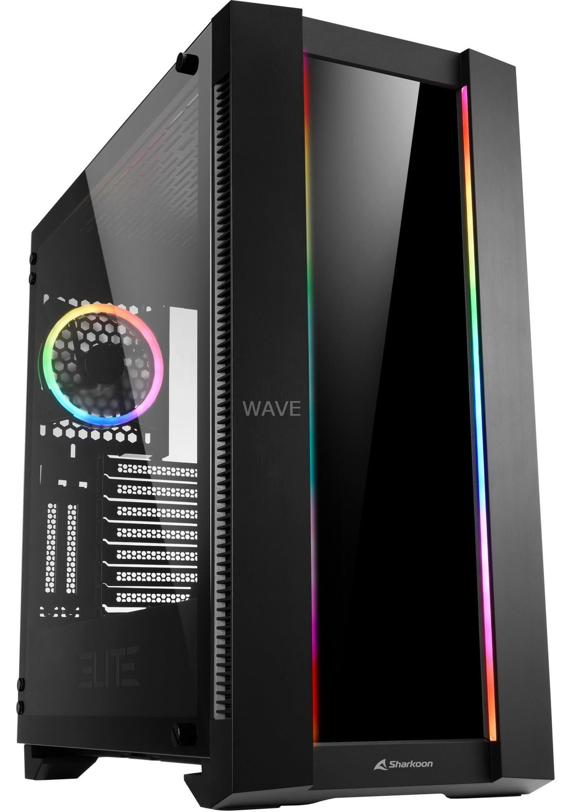 Sharkoon Elite Shark CA200G Towerbehuizing - ATX / SSI EEB - Gehard glas