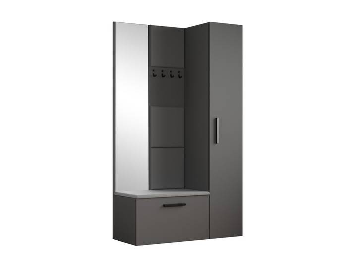 GARDEROBENSCHRANK MODULO 120,6/204/40 cm Modern Garderobe-Set Grau