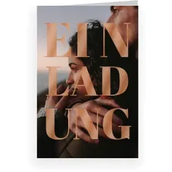 Einladungskarten zur Hochzeit in Beige im Design "Große Einladung" - Musterkarte