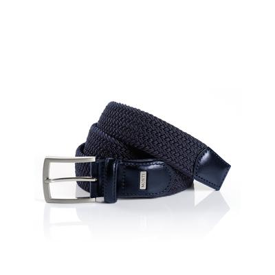 Flechtgürtel MONTI "HAMBURG", Herren, Gr. 95, blau (marineblau), Materialmix, Gürtel, 3,5 cm breit, Elastischer Flechtgürtel, Casual-Business-Sportiv