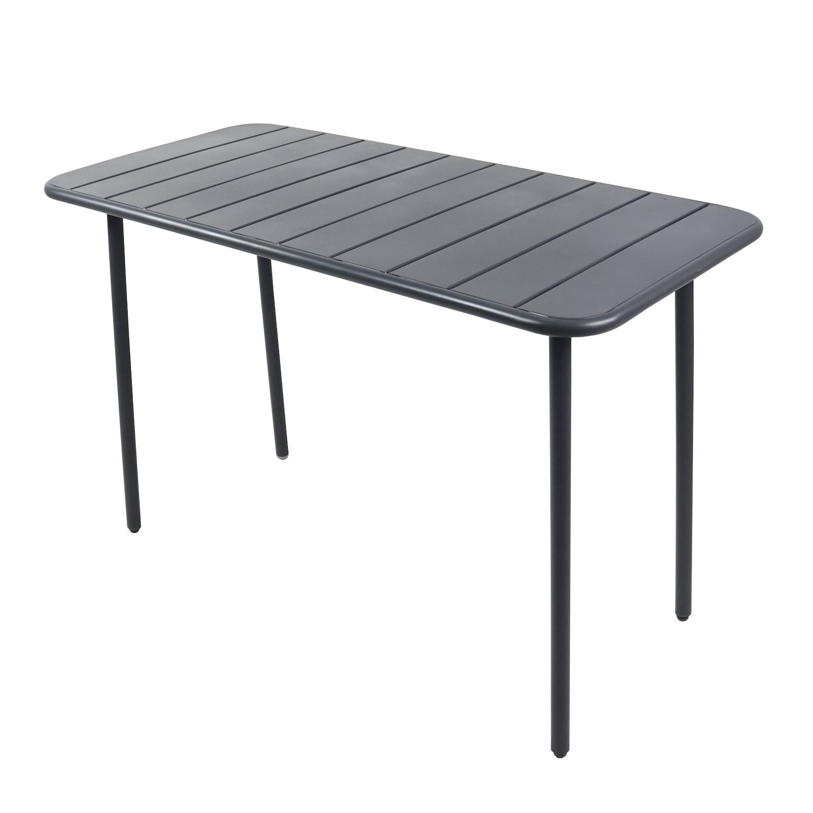 VCM VCM Gartentisch Sumila Metall 110x55 cm, wetterbeständiger Outdoor Tisch mit höhenverstellbaren Füßen, Balkontisch Garten oder Terrasse