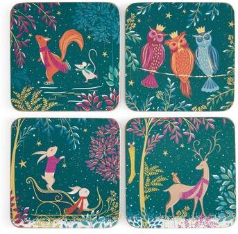 Pimpernel Sara Miller Woodland Tales Coasters, Set of 4 - 4 x 4 in