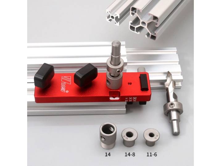 Localisateur de poinçon de guidage de perçage de profil en aluminium, perceuse à profil monotrou pour outil de perçage de poinçonnage de profil 2020 3030 4040 2040