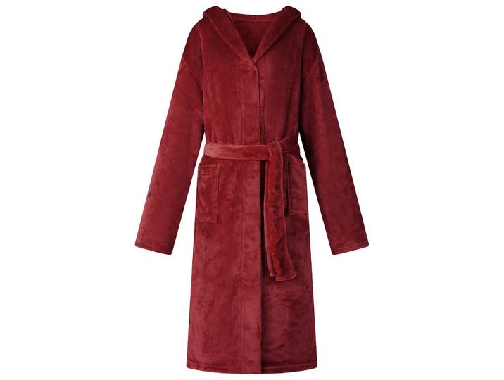vidaXL Bademantel Hoodie Bordeauxrot S Flanell