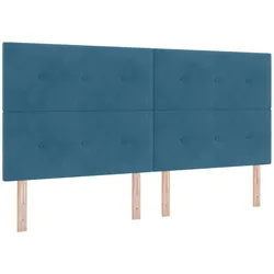 vidaXL LED Kopfteil mit LED-Lichtleisten Blau 200 cm Polyester