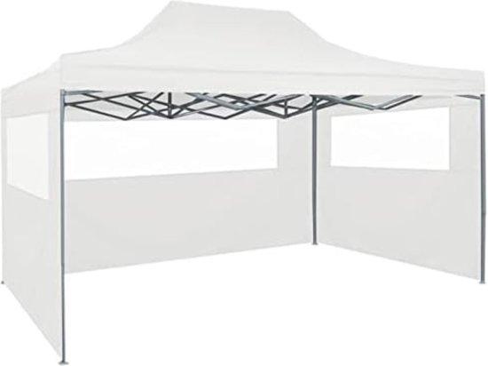 Partytent faltbar - mit 4 Seitenwänden - Weiß