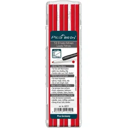 Pica Big Dry For All 6031 Bleistiftminen für Zimmermannsbleistift mit Druckmechanismus 2.0 - 5.0 mm rot