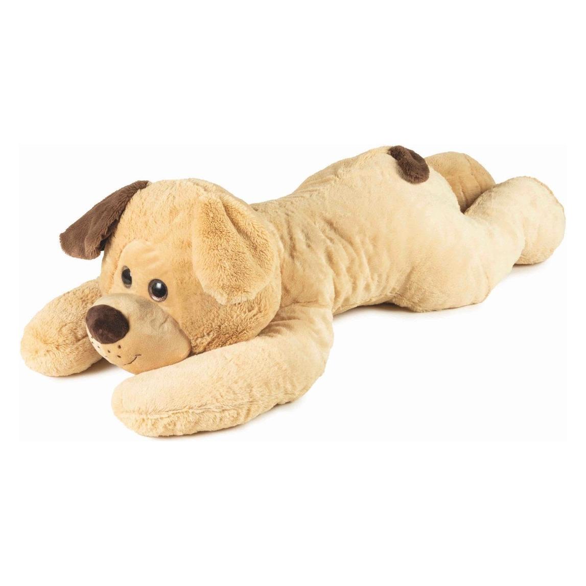 Decar Beige Dog With Brown Ear Lying Down 100 cm Glitter - Padding 100% Recycled Material (100 cm) (38935942)