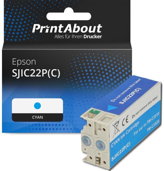 PrintAbout Druckerpatrone kompatibel mit Epson SJIC22P(C) - Cyan