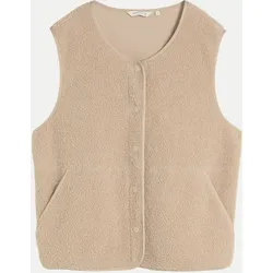 Teddy-Weste Beige L