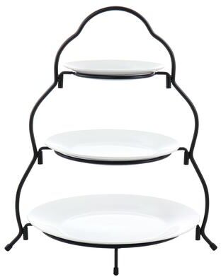 Elama 3 Tier Round Plate Porcelain Serveware Set