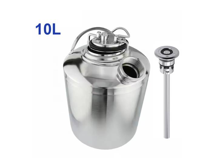 Kit de nettoyage de ligne de bière pour fût de 10 L avec lance de nettoyage pour fût, nettoyeur de ligne de bière en acier inoxydable, kit de nettoyage de ligne de fût à 1 voie