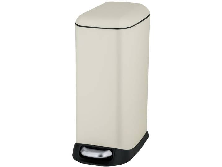 Mülleimer WENKO Modell Design , beige (creme), B:23,5cm H:55cm T:41cm, Edelstahl, Kunststoff, Mülleimer, Mülleimer, Abfalleimer mit Absenkautomatik und herausnehmbarem Einsatz