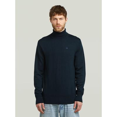 Longpullover G-STAR "Premium Core Turtle Strickpullover", Herren, Gr. M, salute, Strick, Obermaterial: 100% Wolle, Pullover Longpullover