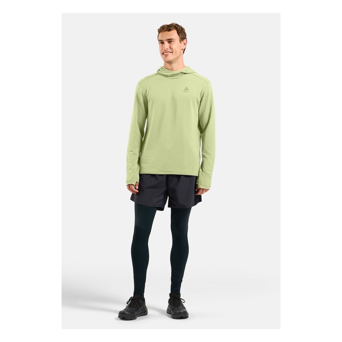 Odlo The Essentials Thermal Hooded Running Mid Layer shadow lime (40440) S 316002-40440-S