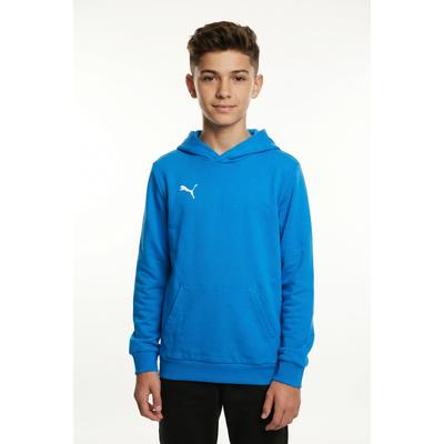 Kapuzensweatshirt PUMA "TEAMGOAL CASUALS HOODY JR", Kinder, Gr. 140, ignite blau, puma weiß, Sweatware, Obermaterial: 100% Baumwolle, unifarben, regular fit normal, angesetztes Bündchen, Sweatshirts, mit Kapuze, normale Kragenform, reguläre...
