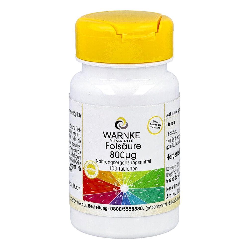 Warnke Vitalstoffe GmbH Folsäure 800 Microgramm Tabletten 06884922