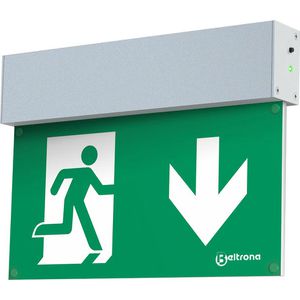 Beltrona Notbeleuchtung MEXM82501, Fluchtwegleuchte, LED, Akku, Wandmontage, 4 Piktogramme, für Not- & Dauerbetrieb