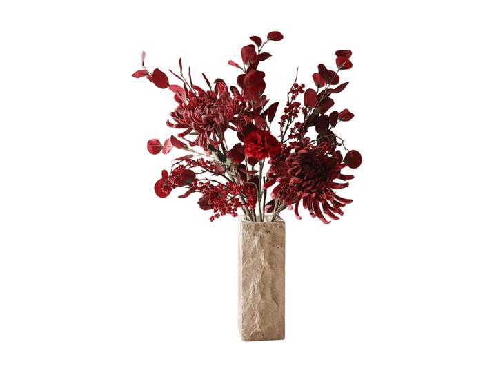Botané Berry drama Kunstblumenstrauß Spinnen-Chrysantheme, Nelke, Eukalyptus, 84 cm