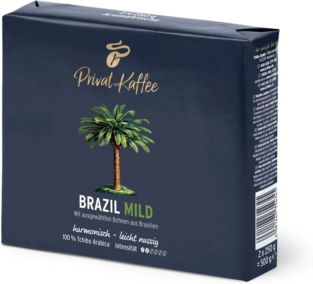 Tchibo - Privat Kaffee Brazil Mild – 9x 500g Gemahlen Kollo - Intensität: 2/6