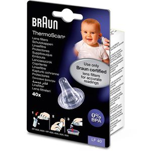 Braun Schutzkappen Thermoscan LF 40, PZN 7437651, für Ohrfieberthermometer, 40 Stück