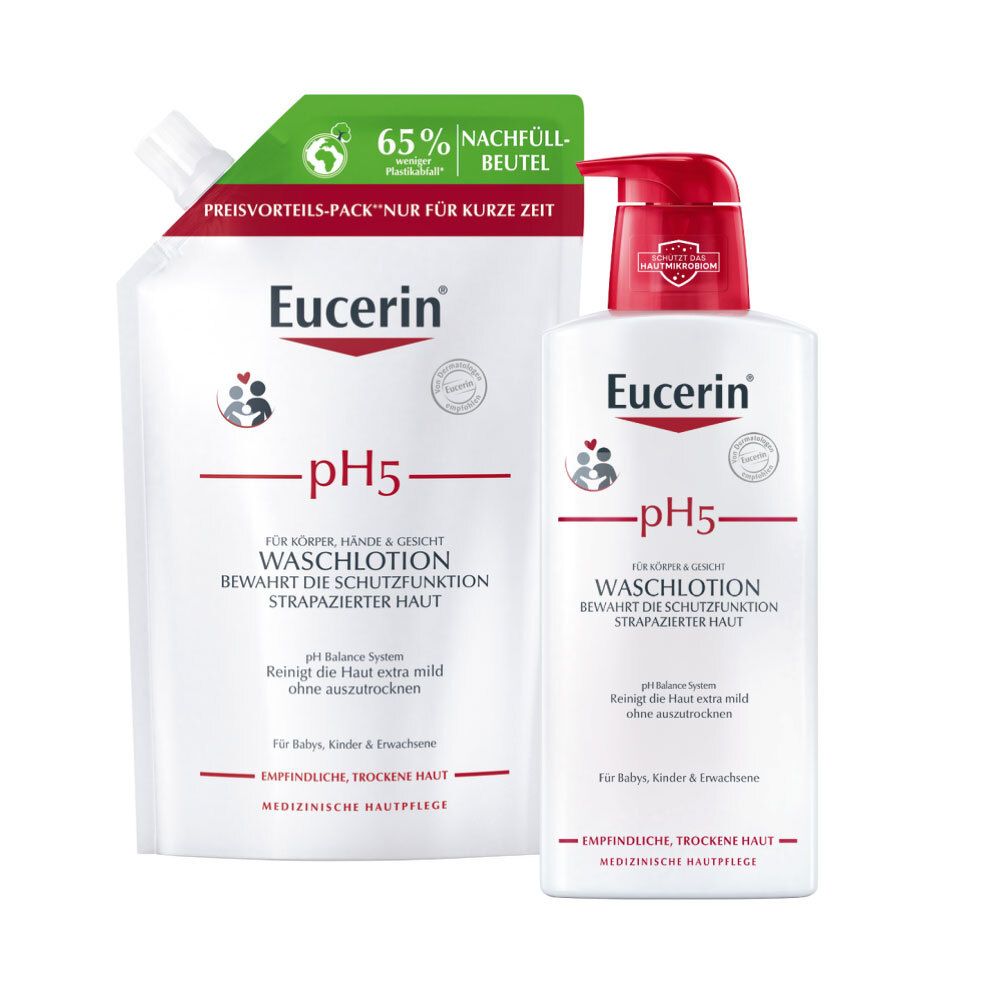 Eucerin pH5 Waschlotion Pumpspender + Nachfüllpack 2x400 ml Kombipackung
